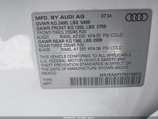 Audi Q5 Premium Plus 45 Tfsi S Line Quattro Image 12