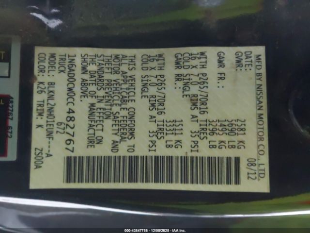 Nissan Frontier Sv Image 14